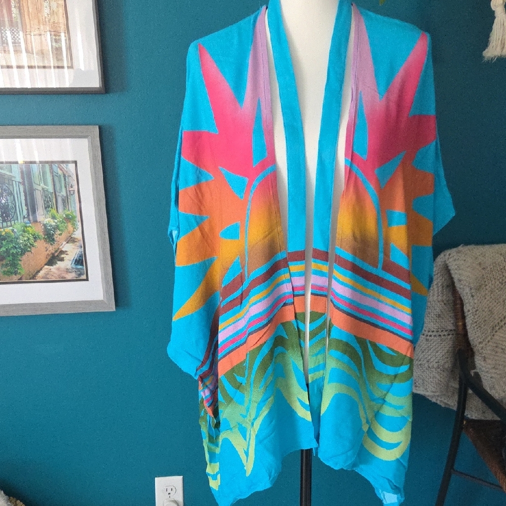 O'Neill Purple and Blue Kimono Cardigan